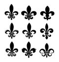Fleur de lise vector set Royalty Free Stock Photo