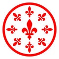 Fleur-de-lys Motif In Red Royalty Free Stock Photo