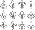 Fleur de lys scroll elements symbol Royalty Free Stock Photo