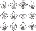 Fleur de lys scroll elements symbol