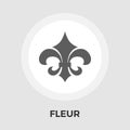 Fleur vector flat icon. Vintage Style.