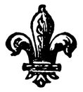 The Fleur to de to lis is a heraldic charge borne by the sixth eldest son in a family vintage engraving