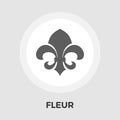 Fleur vector flat icon. Vintage Style.