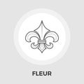 Fleur vector flat icon. Vintage Style.