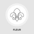 Fleur vector flat icon. Vintage Style.