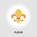 Fleur vector flat icon. Vintage Style.