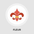 Fleur vector flat icon. Vintage Style.