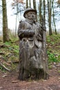 FLEURY-DEVANT-DOUAUMONT, FRANCE - JANUAR 05, 2020 : French Poilu (soldier) wooden sculpture, Verdun Royalty Free Stock Photo