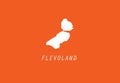 Flevoland outline map Netherlands shape Holland region