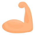 Flex bicep icon cartoon vector. Strong muscular