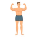 Flex muscle body icon cartoon vector. Strong arm Royalty Free Stock Photo