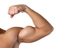 Flexed Biceps Isolated on White Royalty Free Stock Photo