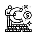 flexibility financial freedom money line icon vector illustration