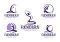 5 Flexibility Logo Set Stretching and Mobility Identity Collection Royalty Free Stock Photo