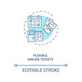 Flexible airline tickets concept icon