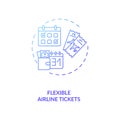 Flexible airline tickets concept icon