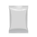 Flexible bag of Foil in Gray color. Food snack pillow Realistic package