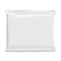 Flexible bag of Foil in Gray color. Food snack pillow Realistic package.