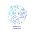 Flexible content blue gradient concept icon