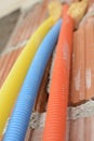 Flexible Electrical Conduit Corrugated Plastic Tubes on the wall