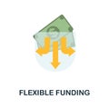 Flexible Funding flat icon. Simple sign from crowdfunding collection. Creative Flexible Funding icon illustration for