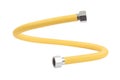 Flexible gas hose. Yellow gas line connector. Royalty Free Stock Photo