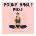 Flexible girl do bound angle yoga pose. Royalty Free Stock Photo