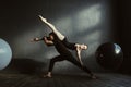 Flexible gymnasts expressing themselves during the rehearsal