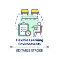 Flexible learning environments concept icon