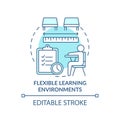 Flexible learning environments turquoise concept icon