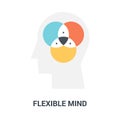 Flexible mind icon concept