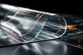Flexible OLED Screen Demonstrates Innovative Design With Smooth Curvature and Sleek User Interface Royalty Free Stock Photo