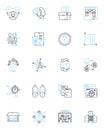 Flexible planning linear icons set. Agile, Adaptable, Versatile, Responsive, Dynamic, Fluid, Elastic line vector and