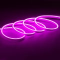 Flexible purple led neon decor christmas light on black backgroung Royalty Free Stock Photo