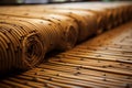 Flexible Rolled bamboo mat banner. Generate Ai Royalty Free Stock Photo