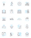 Flexible schedule linear icons set. Versatile, Adaptable, Manageable, Changeable, Convenient, Variable, Malleable line Royalty Free Stock Photo