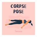 Flexible sport girl do corpse yoga pose.