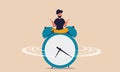 Flexible time work and man schedule life. Quality home management and focus balance clock vector illustration concept. Business Royalty Free Stock Photo