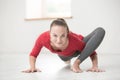 Flexible woman doing yoga exercises