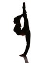 Flexible woman stretching silhouette