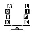 flexible work schedule hybrid work glyph icon vector illustration
