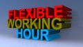 Flexible working hour on blue