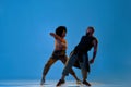 Flexible young man and woman dancing hip hop dance Royalty Free Stock Photo