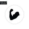 Flexing arm - muscle black and white flat icon