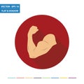 Flexing arm - muscle flat icon