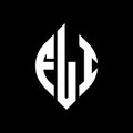 FLI circle letter logo design with circle and ellipse shape. FLI ellipse letters with typographic style. The three initials form a Royalty Free Stock Photo