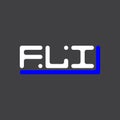 FLI letter logo creative design with vector graphic, FLI Royalty Free Stock Photo