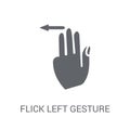 Flick Left gesture icon. Trendy Flick Left gesture logo concept