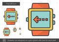 Flick left line icon.