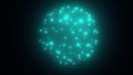 Flicker lights sphere in space - 3d modern backdrop for nightlife style, computer generated 3d render backdrop